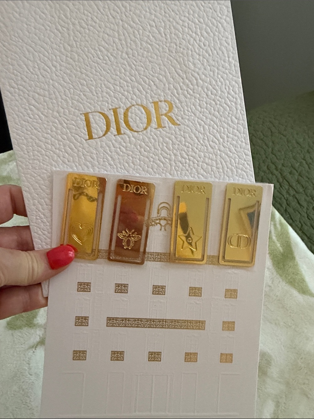 Dior Gold-Tone Decorative Bookmarks set of 4 with Cardboard Envelope GWP - Picture 4 of 6